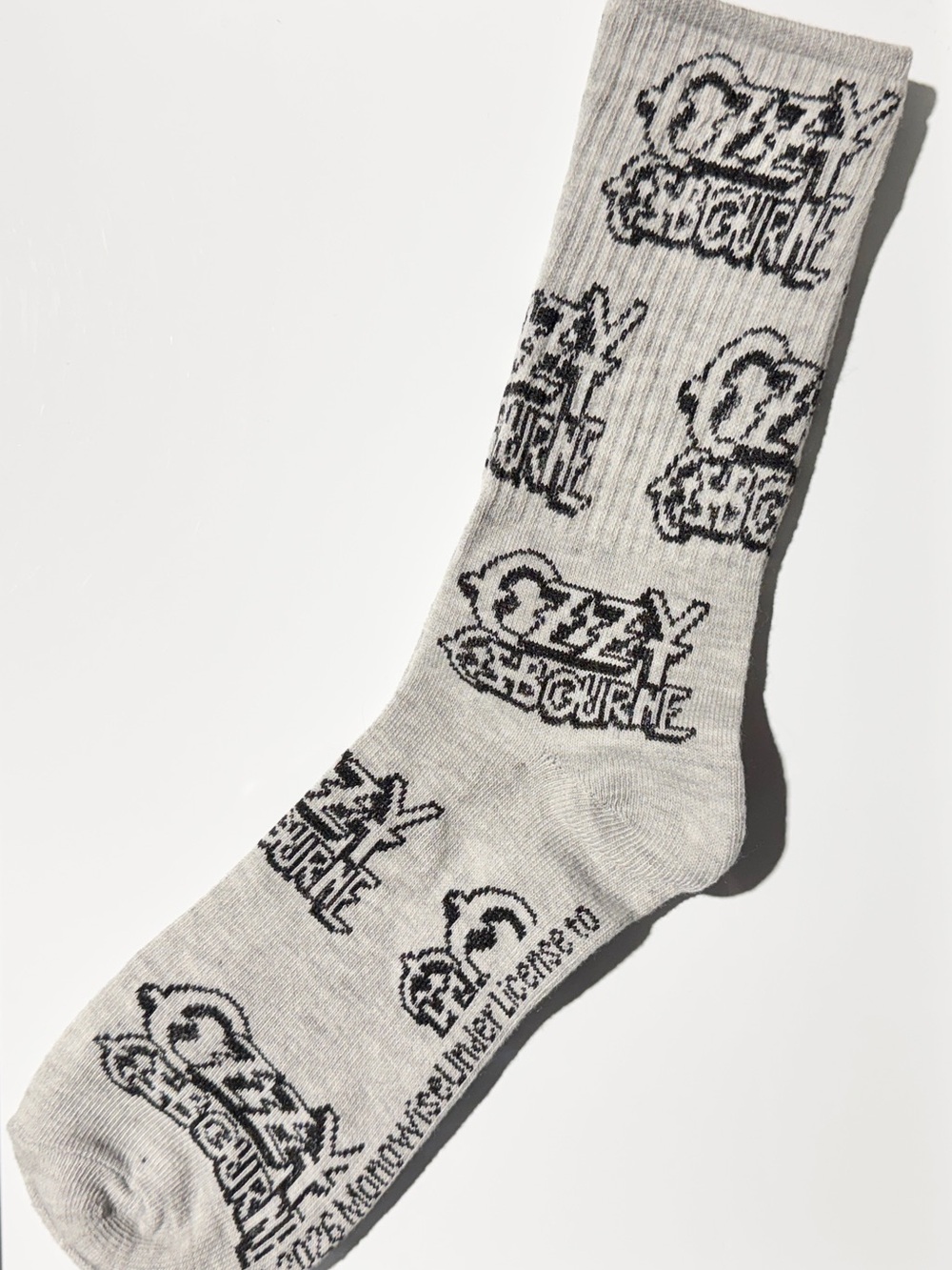 OZZY OSBOURNE Mens Novelty Crew Socks Black / Gray Logo One Size 8-12 NEW 2026